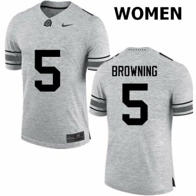 Women's Ohio State Buckeyes #5 Baron Browning Gray Nike NCAA College Football Jersey Special BOB2744YF